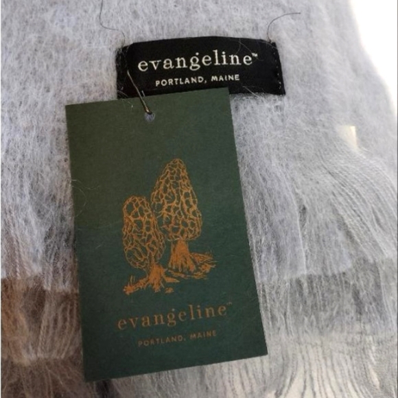 NWT Evangeline Linens Grey Mohair Pure New Wool Gray Throw Blanket - Picture 8 of 13